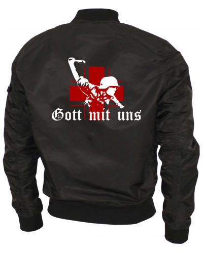 Bestickte Ma1 Bomberjacke "Leichtversion" (Gott mit uns, Soldat)