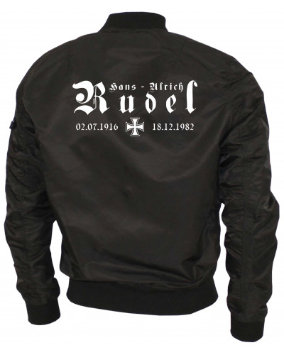 Bestickte Ma1 Bomberjacke "Leichtversion" (Hans - Ulrich Rudel, Kreuz)