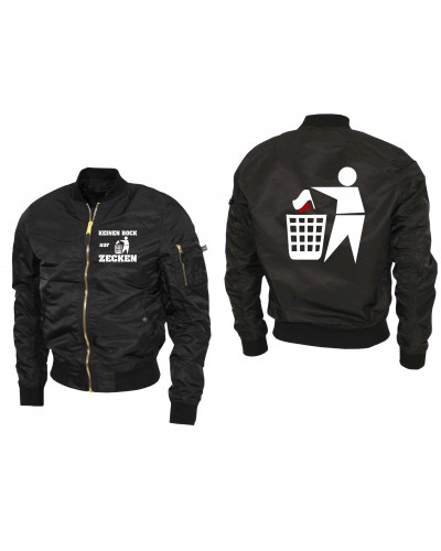 Bestickte Ma1 Bomberjacke "Leichtversion" (Keinen Bock auf Zecken)