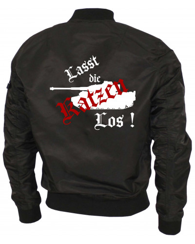 Bestickte Ma1 Bomberjacke "Leichtversion" (Lasst die Katzen los)