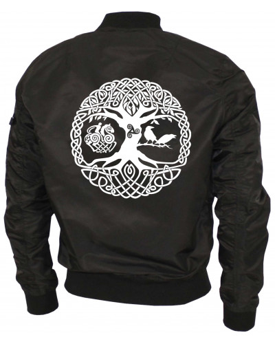 Bestickte Ma1 Bomberjacke "Leichtversion" (Lebensbaum)