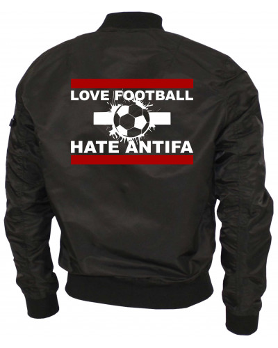 Bestickte Ma1 Bomberjacke "Leichtversion" (Love Football hate Antifa)