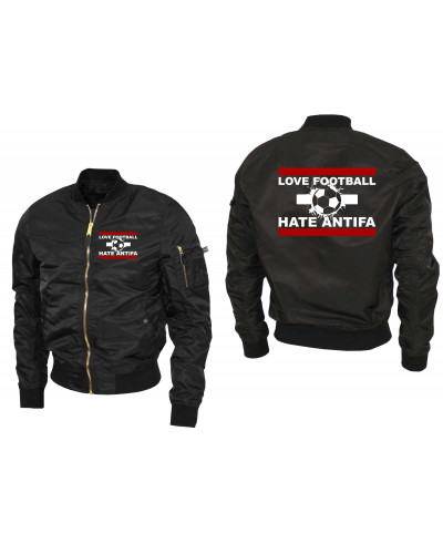 Bestickte Ma1 Bomberjacke "Leichtversion" (Love Football hate Antifa)