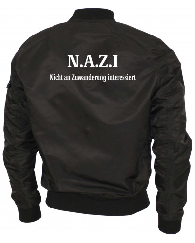 Bestickte Ma1 Bomberjacke "Leichtversion" (Nazi nicht an Zuwanderung interessiert)