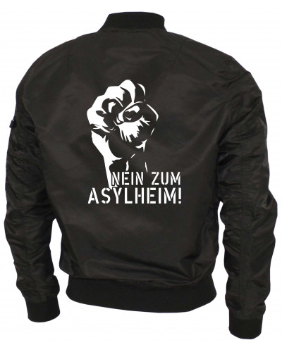 Bestickte Ma1 Bomberjacke "Leichtversion" (Nein zum Asylheim)