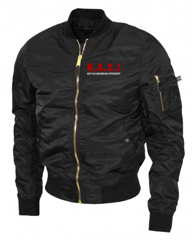 Bestickte Ma1 Bomberjacke "Leichtversion" (Nicht an Zuwanderung interessiert, Fahne)