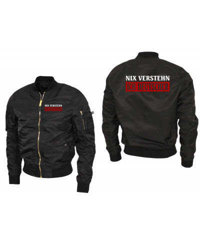 Bestickte Ma1 Bomberjacke "Leichtversion" (Nix verstehen, ich deutscher)
