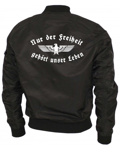 Bestickte Ma1 Bomberjacke "Leichtversion" (Nur der Freiheit gehört unser Leben)