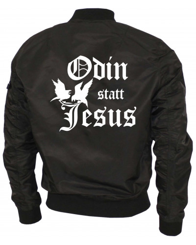 Bestickte Ma1 Bomberjacke "Leichtversion" (Odin statt Jesus)