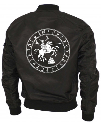 Bestickte Ma1 Bomberjacke "Leichtversion" (Odin und Sleipnir)
