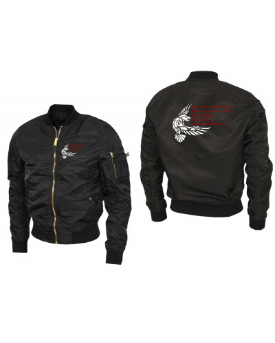 Bestickte Ma1 Bomberjacke "Leichtversion" (Odins Raben werden kommen)