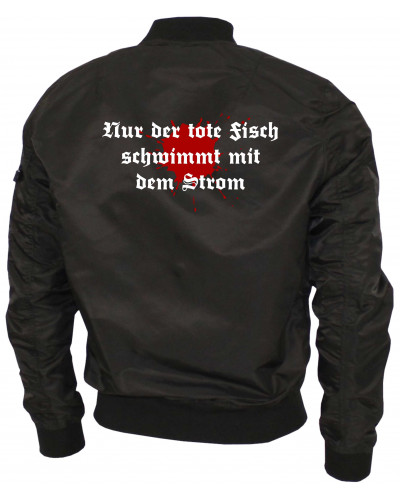 Bestickte Ma1 Bomberjacke "Leichtversion" (Petri Heil)