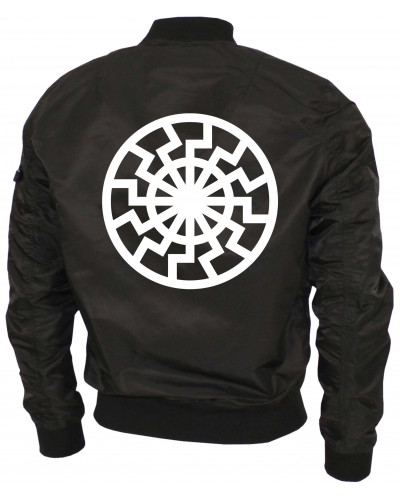 Bestickte Ma1 Bomberjacke "Leichtversion" (Schwarze Sonne)