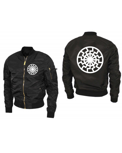 Bestickte Ma1 Bomberjacke "Leichtversion" (Schwarze Sonne)