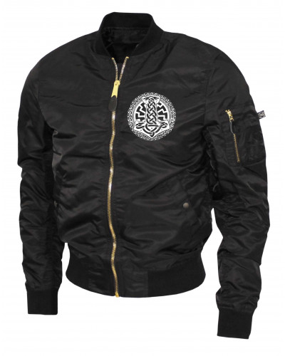 Bestickte Ma1 Bomberjacke "Leichtversion" (Schwarze Sonne, Thorhammer)