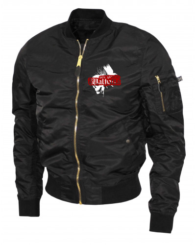 Bestickte Ma1 Bomberjacke "Leichtversion" (See you in Walhalla, Totenkopf)