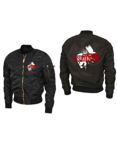 Bestickte Ma1 Bomberjacke "Leichtversion" (See you in Walhalla, Totenkopf)