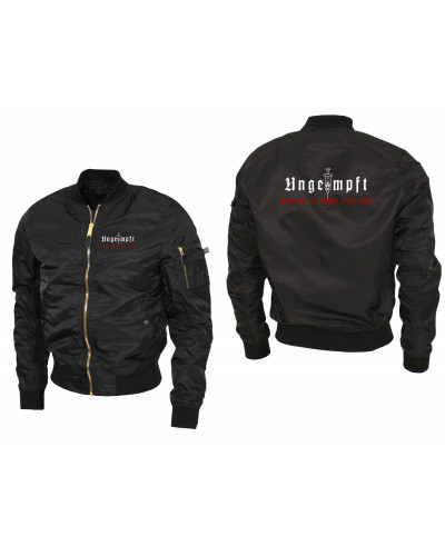 Bestickte Ma1 Bomberjacke "Leichtversion" (Ungeimpft, Steckt euch eure Impfung in den Arsch)