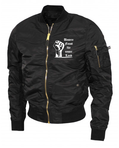 Bestickte Ma1 Bomberjacke "Leichtversion" (Unsere Faust für unser Land)