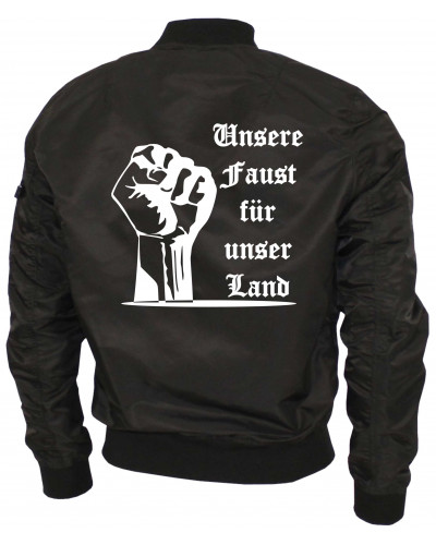 Bestickte Ma1 Bomberjacke "Leichtversion" (Unsere Faust für unser Land)