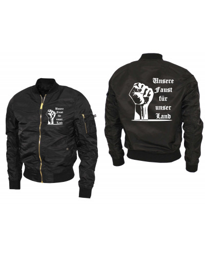 Bestickte Ma1 Bomberjacke "Leichtversion" (Unsere Faust für unser Land)