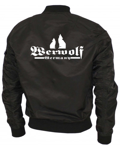 Bestickte Ma1 Bomberjacke "Leichtversion" (Werwolf Germany mit Wolf)