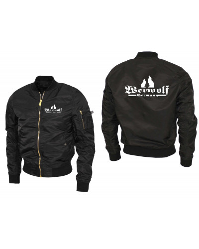 Bestickte Ma1 Bomberjacke "Leichtversion" (Werwolf Germany mit Wolf)