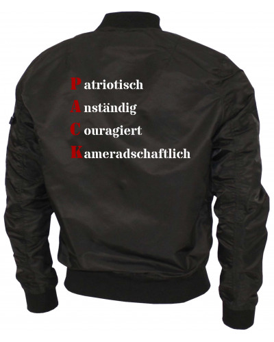 Bestickte Ma1 Bomberjacke "Leichtversion" (Wir sind das Pack)