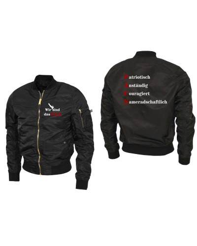 Bestickte Ma1 Bomberjacke "Leichtversion" (Wir sind das Pack)