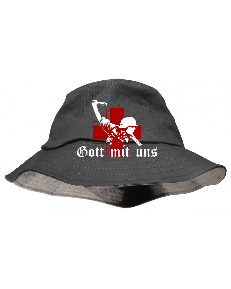 Bestickter Premium Anglerhut (Gott mit uns, Soldat)
