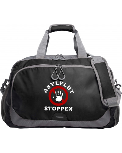 Bestickte Sporttasche "Surt" (Asylflut stoppen)