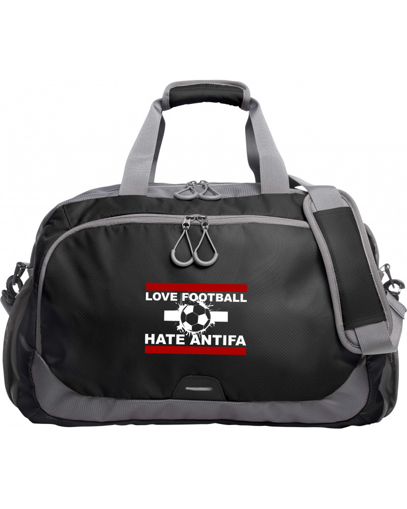 Bestickte Sporttasche "Surt" (Love Football hate Antifa)