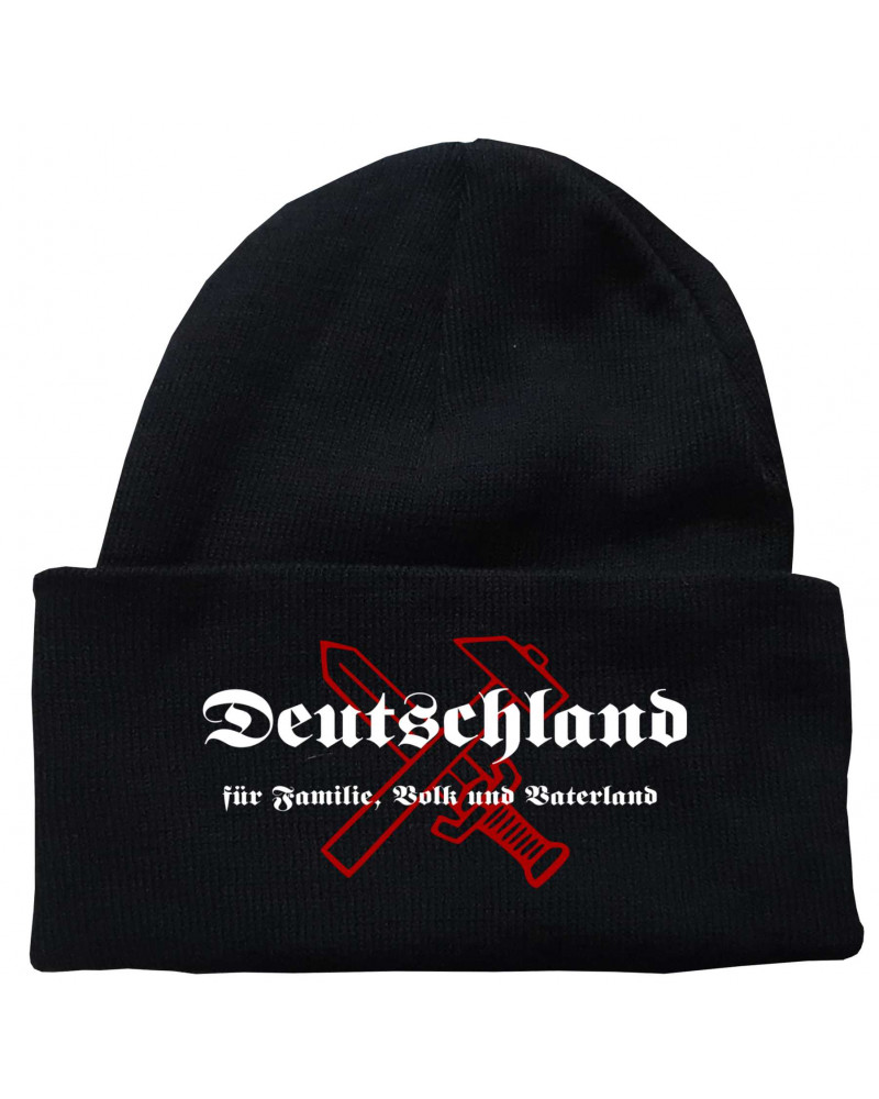 Bestickte Strickmütze "Freya" (Deutschland für Familie, Volk und Vaterland)