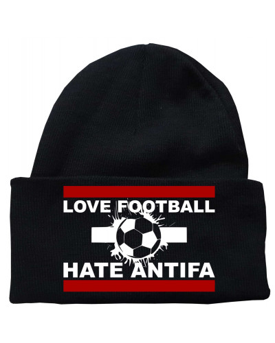 Bestickte Strickmütze "Freya" (Love Football hate Antifa)
