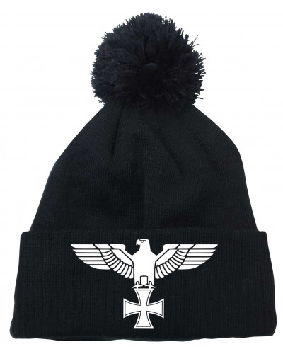 Bestickte Strickmütze "Frigg" (Adler, Kreuz)