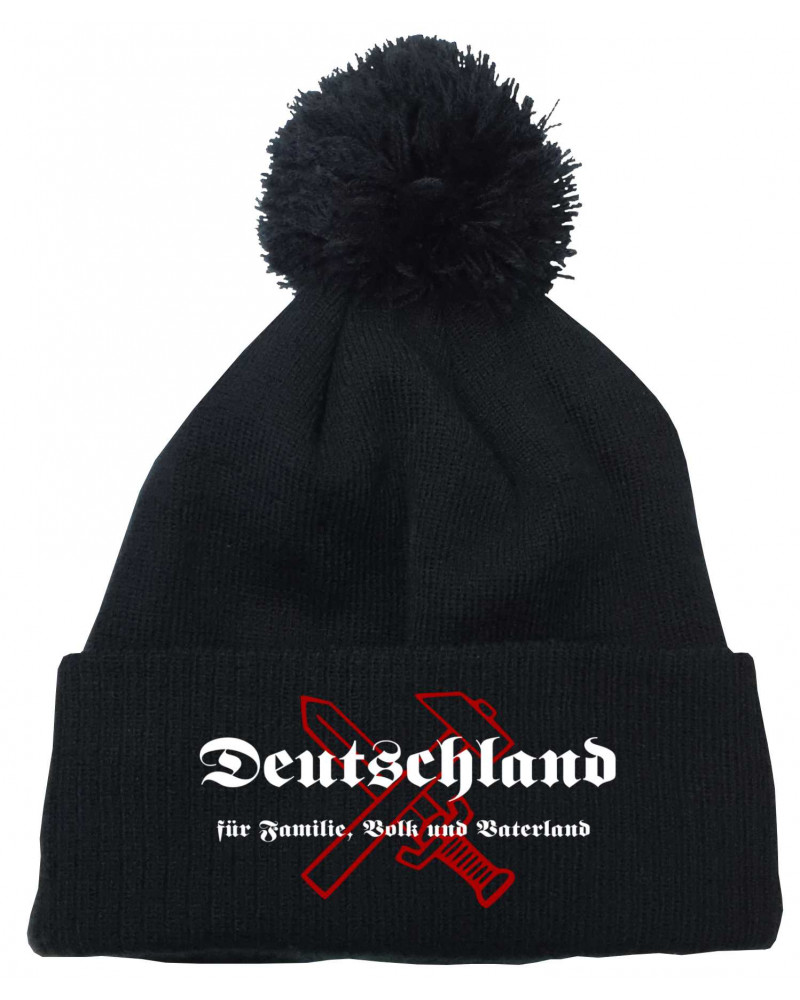 Bestickte Strickmütze "Frigg" (Deutschland für Familie, Volk und Vaterland)