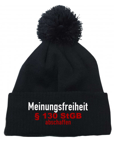 Bestickte Strickmütze "Frigg" (Meinungsfreiheit)