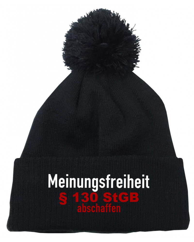 Bestickte Strickmütze "Frigg" (Meinungsfreiheit)