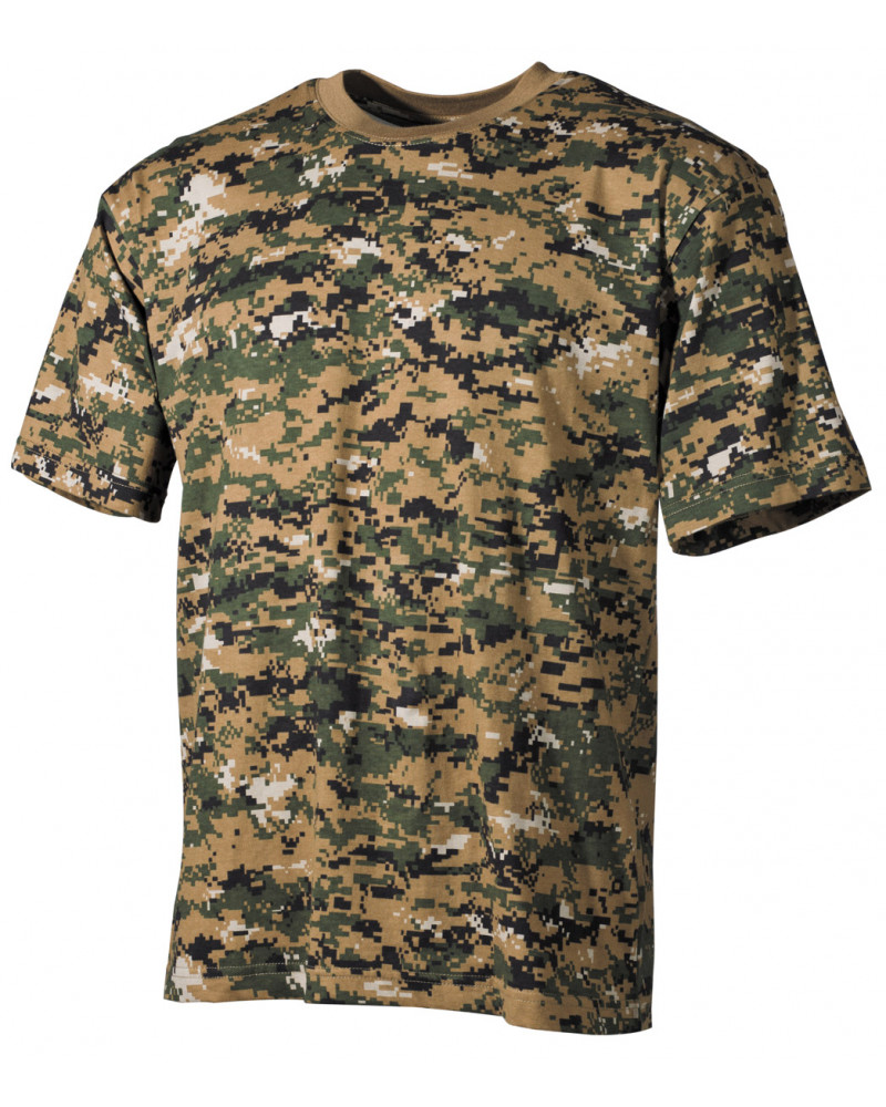 US T-Shirt, halbarm, digital woodland, 170 g/m²