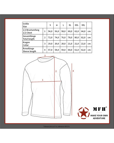 US Tarn-Shirt, langarm,M 95 CZ tarn, 170 g/m²