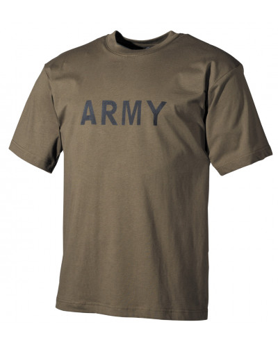 T-Shirt, bedruckt, "Army",oliv