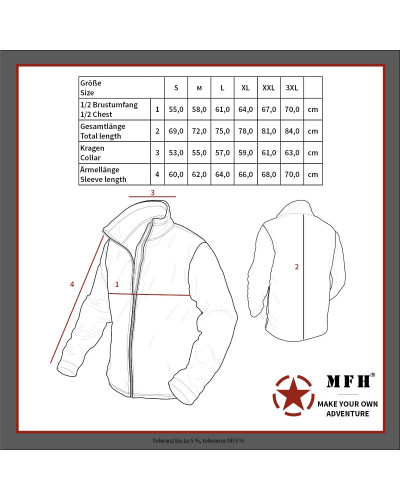 Fleece-Jacke, "Combat",schwarz