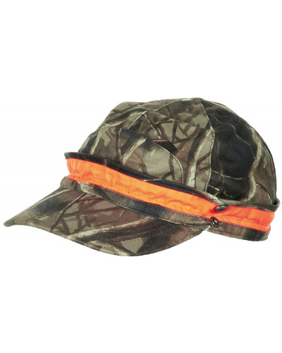 Cap, hunter-braun,orange Leuchtstreifen