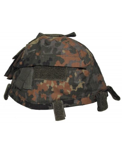 Helmbezug mit Taschen,größenverstellbar, flecktarn