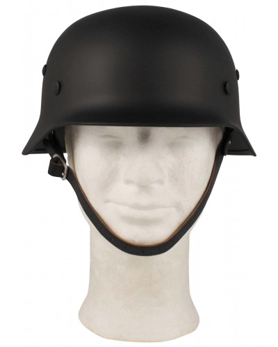 Stahlhelm WW II, schwarz,mit Leder-Innenteil