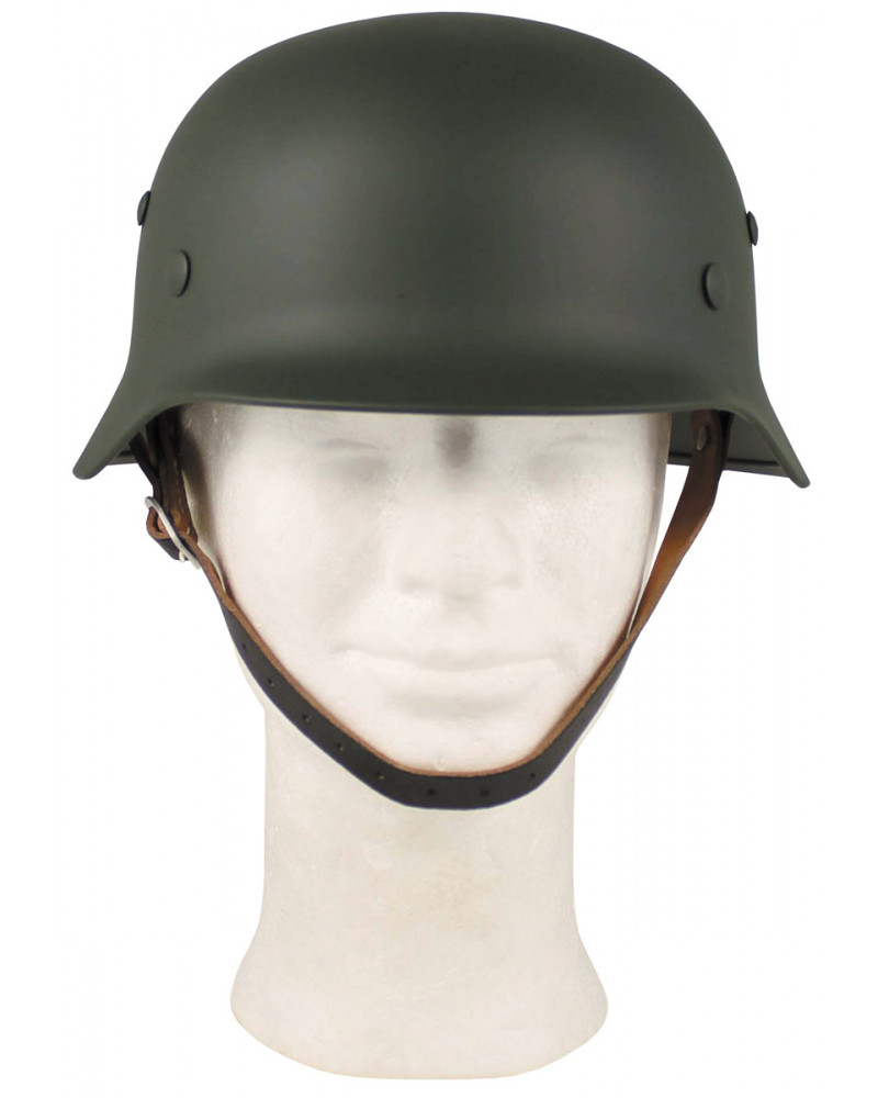 Stahlhelm WW II, oliv,mit Leder-Innenteil