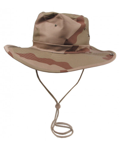 Buschhut, 3 Farben desert,mit Kinnband, zum Hochstellen