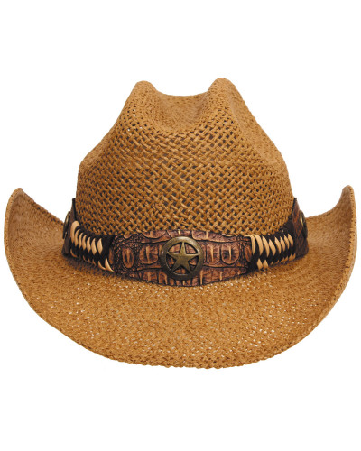 Strohhut, "Georgia", mit Hutband, braun
