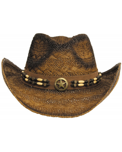 Strohhut, "Tennessee",mit Hutband, braun-schwarz