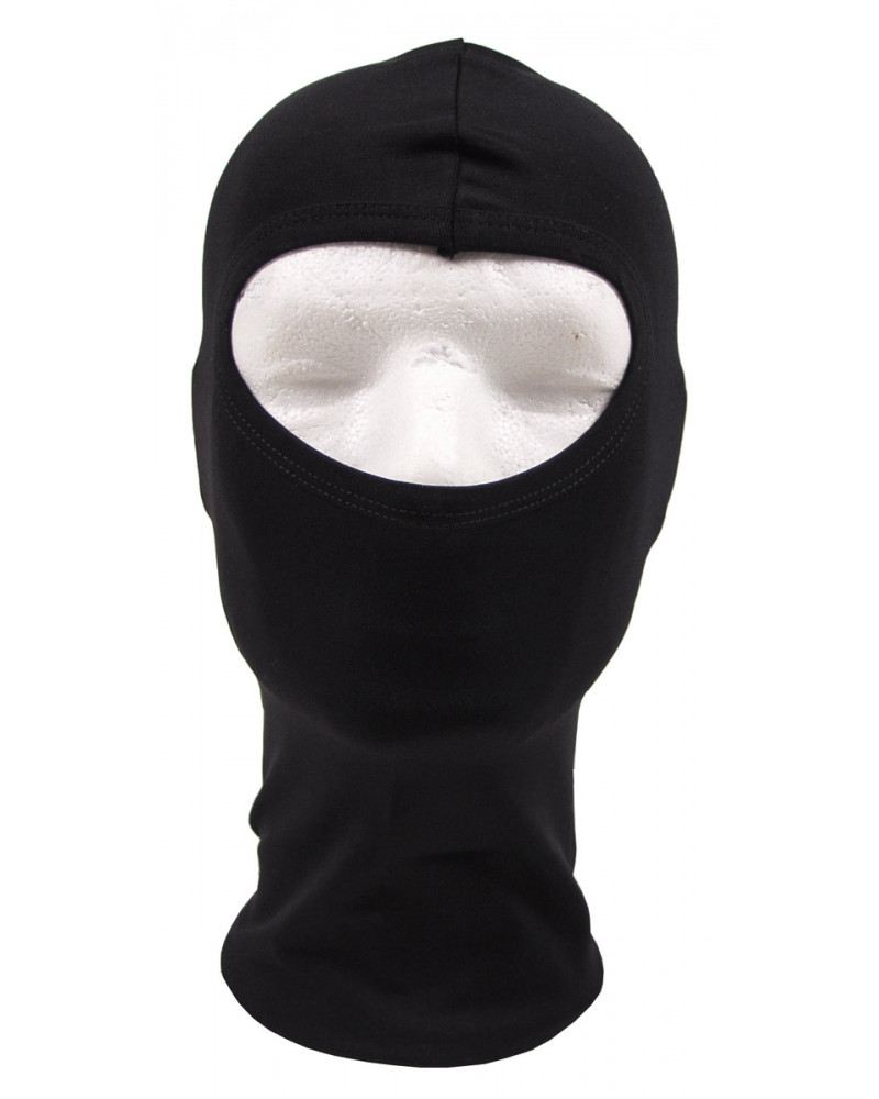 Balaclava, 1-Loch, dünn,schwarz, 100 % Elasthan